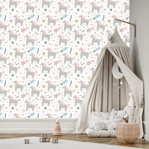 Papier Peint Pour Les Enfants - Licornes Pastel – Image 3