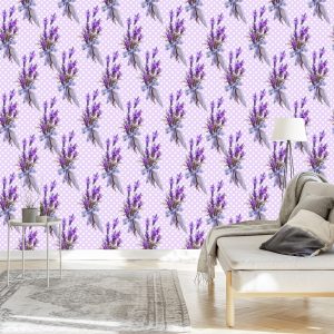 Papier Peint Lavande Avec Des Points En Arrière-Plan – Image 3