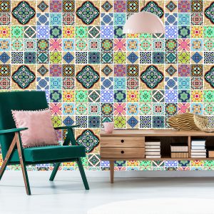 Papier Peint Mosaïque Orientale Colorée Pour La Cuisine – Image 6