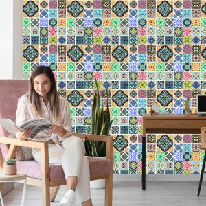 Papier Peint Mosaïque Orientale Colorée Pour La Cuisine – Image 7