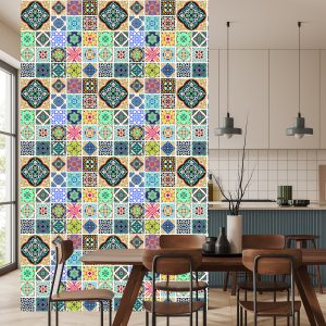 Papier Peint Mosaïque Orientale Colorée Pour La Cuisine – Image 4