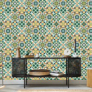 Papier Peint Pour Les Motifs De Mosaïque Colorés De Salle À Manger – Image 5