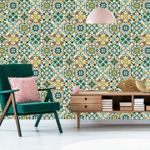 Papier Peint Pour Les Motifs De Mosaïque Colorés De Salle À Manger – Image 6