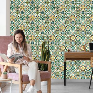 Papier Peint Pour Les Motifs De Mosaïque Colorés De Salle À Manger – Image 7