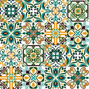 Papier Peint Pour Les Motifs De Mosaïque Colorés De Salle À Manger – Image 1