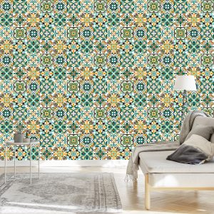 Papier Peint Pour Les Motifs De Mosaïque Colorés De Salle À Manger – Image 3