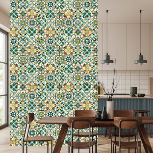 Papier Peint Pour Les Motifs De Mosaïque Colorés De Salle À Manger – Image 4