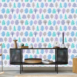 Papier Peint Forêt Arbres Colorés Chambre D'enfants – Image 5