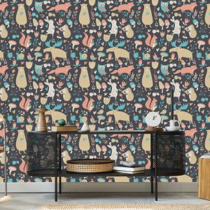 Papier Peint Pour Les Enfants - Animaux Et Plantes De La Forêt – Image 5