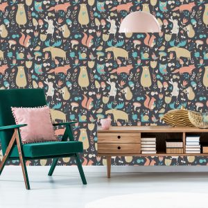 Papier Peint Pour Les Enfants - Animaux Et Plantes De La Forêt – Image 6