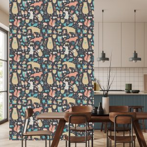 Papier Peint Pour Les Enfants - Animaux Et Plantes De La Forêt – Image 4