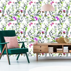 Papier Peint Fleurs De Prairie Aquarelle – Image 6