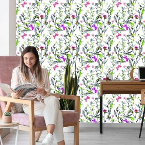 Papier Peint Fleurs De Prairie Aquarelle – Image 7