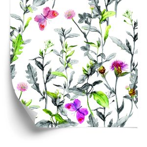 Papier Peint Fleurs De Prairie Aquarelle – Image 2
