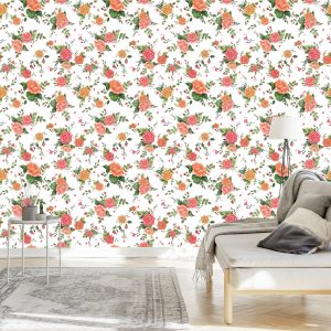 Papier Peint Roses Colorées - Aquarelle – Image 3