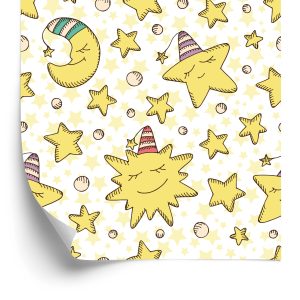 Papier Peint Pour Les Enfants - Étoiles Et Lunes – Image 2