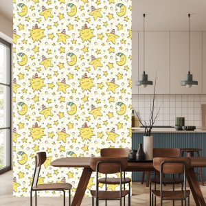 Papier Peint Pour Les Enfants - Étoiles Et Lunes – Image 4