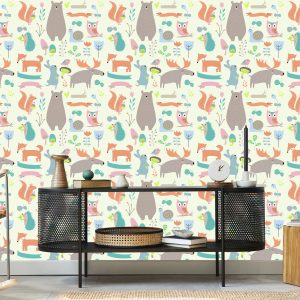 Papier Peint Pour Les Enfants - Animaux De La Forêt Et Amis – Image 5