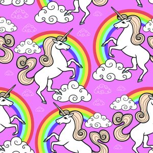Papier Peint Pour Les Enfants - Licorne Sur Fond Arc-En-Ciel – Image 1