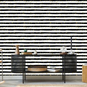 Papier Peint Rayures À Pois Modernes Pour Le Bureau De Salon – Image 5