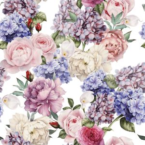 Papier Peint Roses Anglaises Pivoines – Image 1