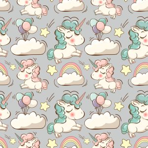 Papier Peint Pour Les Enfants - Licornes Souriantes – Image 1