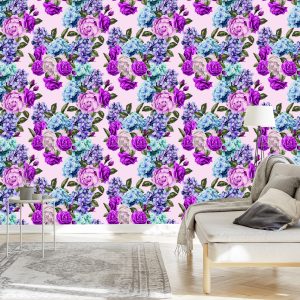 Papier Peint Roses Avec Des Feuilles – Image 3