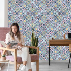 Papier Peint Pour La Cuisine, La Salle À Manger, Les Motifs De Mosaïque Colorés – Image 7