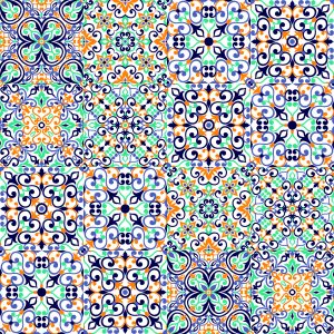 Papier Peint Pour La Cuisine, La Salle À Manger, Les Motifs De Mosaïque Colorés – Image 1