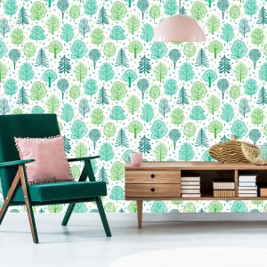 Papier Peint Nature Vert Arbres Forêt Chambre D'enfants – Image 6