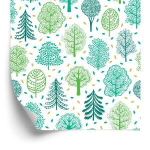 Papier Peint Nature Vert Arbres Forêt Chambre D'enfants – Image 2