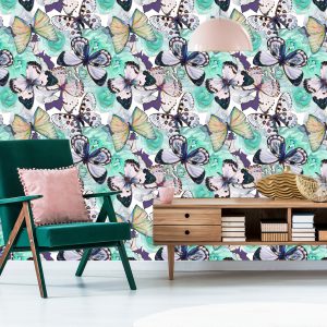 Papier Peint Fleurs, Papillons, Nature – Image 6