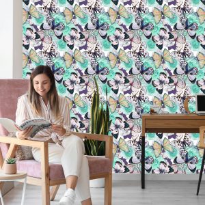 Papier Peint Fleurs, Papillons, Nature – Image 7