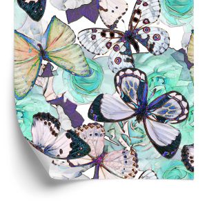 Papier Peint Fleurs, Papillons, Nature – Image 2