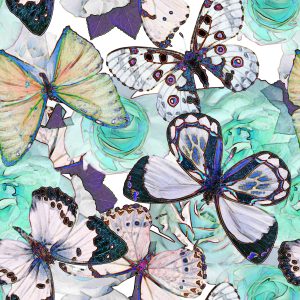 Papier Peint Fleurs, Papillons, Nature – Image 1