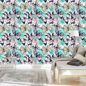 Papier Peint Fleurs, Papillons, Nature – Image 3