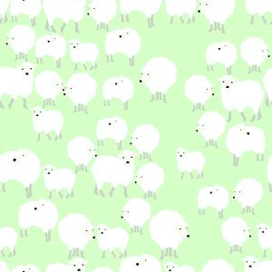 Papier Peint Moutons Sur Fond Vert – Image 1