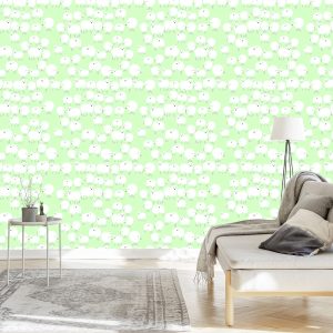 Papier Peint Moutons Sur Fond Vert – Image 3