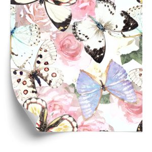 Papier Peint Fleurs Plantes Papillons Couloir – Image 2