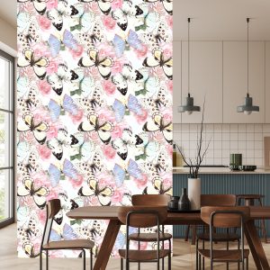 Papier Peint Fleurs Plantes Papillons Couloir – Image 4