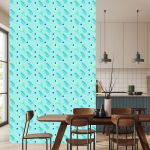 Papier Peint Turquoise - Plumes Et Feuilles De Paon – Image 4