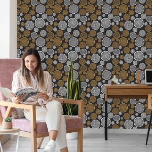 Papier Peint Cercles En Bois – Image 7