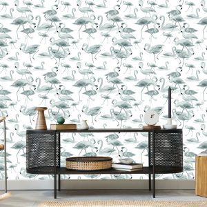 Papier Peint Flamants Roses Oiseaux Nature Salon – Image 5