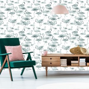 Papier Peint Flamants Roses Oiseaux Nature Salon – Image 6