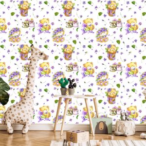 Papier Peint Pour Fille Teddy Bears Nature Fleurs – Image 5