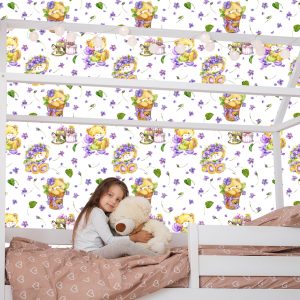 Papier Peint Pour Fille Teddy Bears Nature Fleurs – Image 7
