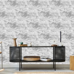 Papier Peint Vieux Mur De Briques Dans Les Tons De Gris – Image 5