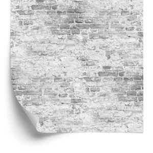Papier Peint Vieux Mur De Briques Dans Les Tons De Gris – Image 2