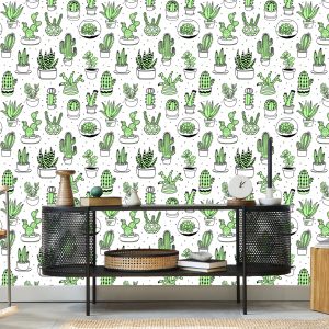 Papier Peint Pour Les Cactus De La Chambre Au Style Scandinave – Image 5