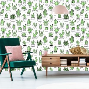 Papier Peint Pour Les Cactus De La Chambre Au Style Scandinave – Image 6